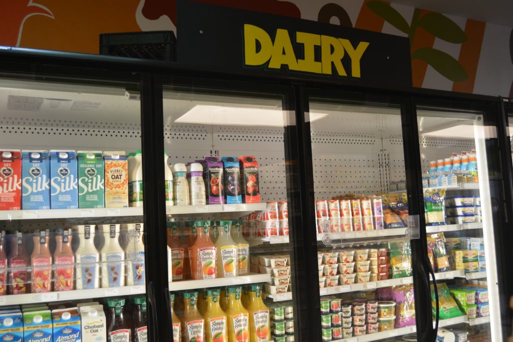 Dairy section at the Go Green Community Fresh Market